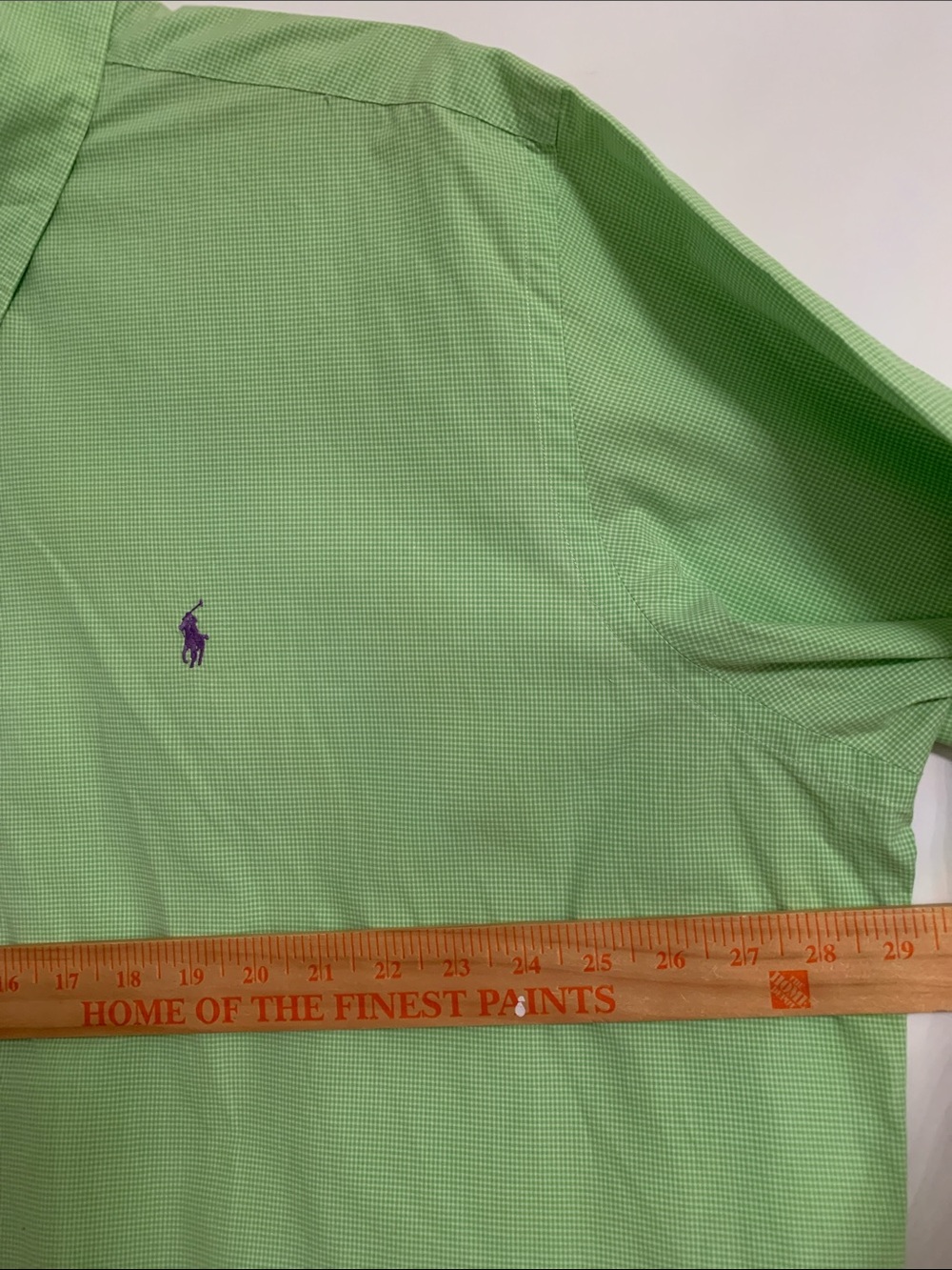 Ralph Lauren Short-Sleeve Button-Down Shirt Light Green Purple Pony Size XXL - Picture 3 of 6